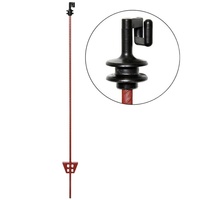 Poteau de clôture électrique en acier à ressort avec isolateur en plastique anti-UV, hauteur 1,2 m, piquet métallique thermolaqué/galvanisé pour clôtures de bétail