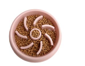 Dog Slow Feeder Plastic <span class=keywords><strong>Pet</strong></span> <span class=keywords><strong>Bowl</strong></span> com Anti-Slip Bottom para Cães e Gatos Forma Arredondada - Product Image 2