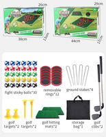 Mini kit de golf portable pour l'entraînement en intérieur et en extérieur, avec balles collantes, pour le chipping, le cornhole et l'entraînement au swing