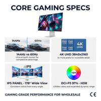 Monitor Komputer 4K 27 Inci Layar IPS Kecerahan 450 Nits Tipe-C untuk Desain Grafis Pabrik OEM