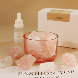 Wholesale Glass Cup Healing Stone Crystal Gemstone Aromatherapys Scented <b>Candles</b> - Product Image 5