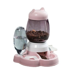 Distributeur automatique de nourriture pour chat avec distributeur d'eau, grande capacité, forme arrondie, bol et distributeur pour animaux de compagnie - Product Image 1