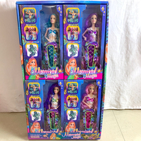 Gros Nouveau Design DIY En Plastique Corps Dur Lumières Princesse Vinyle Belle Bébé Sirène Rag Dolls Personnalisé Mini Sirène Jouet
