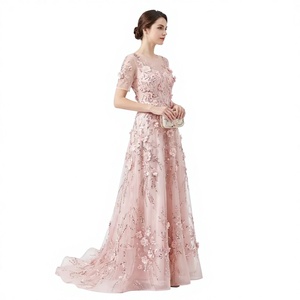 <span class=keywords><strong>Robe</strong></span> de Soirée Florale 3D Rose Poudré de Fabricant Vérifié, <span class=keywords><strong>Robe</strong></span> de Bal de Luxe Brodée de Paillettes pour Femme 2026 - Product Image 1