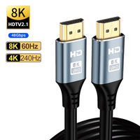 Cable HDMI a HDMI de Alta Velocidad Certificado 8k 60hz 48gbps Uhd HDMI V2.1 4k 120hz Chapado en Oro para Monitor de Cine en Casa y Computadora
