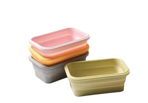 מכירה לוהטת סיליקון מתקפל הצהריים תיבת מזון כיתה מיקרוגל חימום קופסא אוכל טרי אטום מיכל - Product Image 2