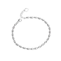 Bracelet minimaliste en argent sterling 925 à maillons ovales, chaîne réglable, bijoux fins