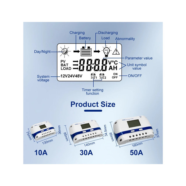 40a Mppt 48v 30a Pwm Charge Manual Charger Controller Solar Regulator