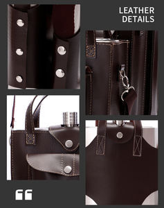 Taschino da viaggio Set di fiasconi da 8 once in acciaio inossidabile portabile whisky <span class=keywords><strong>Wine</strong></span> Pot laserabile in pelle marrone fiaschetta regalo - Product Image 5