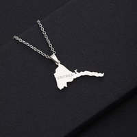 Nouveau Design Non Ternir Érythrée Carte Pendentif Collier Haute Qualité 18k Or En Acier Inoxydable Bijoux