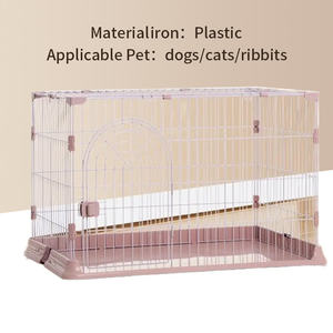 Venta al por mayor de fábrica, jaula de lujo para perros de interior, alambre de hierro sólido duradero, Clips fijos desmontables, caja de plástico para perros medianos y grandes - Product Image 5