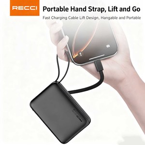 RECCI RPB-P63 20000mAh Mini PD 22.5W Chargeur portable à charge rapide avec câble Type-C intégré - Product Image 3