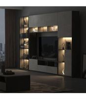 Meuble TV de style moderne en bois massif de luxe pour salon et chambre à coucher, réglable