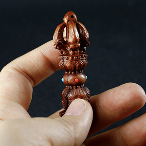 Collar Vajra de Madera con Incrustaciones de Madera de Jujube con Rayos, Hecho a Mano, Estilo Tibetano, Cordón Ajustable, Unisex, Moda con Cuentas - Product Image 2