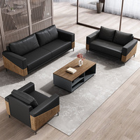 Das neueste Büro-Ledersofa-Modell, modernes Luxus-Büro-Empfangssofa-Set, Großhandel, günstiger Preis, 1+1+3-Sitzer-Sofa