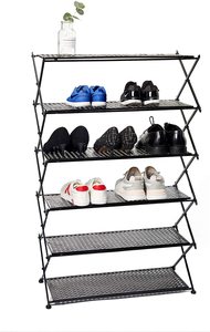 Marrone 6 Tiers Pieghevole di Grandi Dimensioni In Metallo Moderna <span class=keywords><strong>Scarpe</strong></span> Rack Organizer Ingresso <span class=keywords><strong>Scarpe</strong></span> di Stoccaggio Scaffale risparmio di Spazio <span class=keywords><strong>Scarpe</strong></span> Basamento di sostegno Del - Product Image 3
