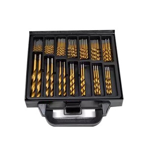 Baolian <b>Mini</b> Twist <b>Drill</b> Bit Set 99 Pc 1.5-10mm Straight Shank Titanium Plated For Beads Amber Olive Pits - Product Image 1