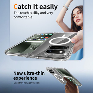 Funda para Teléfono Google <span class=keywords><strong>Pixel</strong></span> 11 Pro, <span class=keywords><strong>Plegable</strong></span>, de TPU y PC, Transparente, Magnética, Resistente a Caídas - Product Image 2