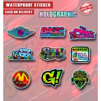 Autocollants décoratifs 3D holographiques découpés en vinyle épais avec logo personnalisé pour lunettes, bagues, boucles d'oreilles, adhésif puissant, design transparent