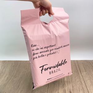Bolsas de Envío de Plástico Ecológicas al por Mayor de Alta Calidad, Color Rosa Mate, con Logotipo Personalizado, para Ropa de Verano, con Asa de Seda - Product Image 1