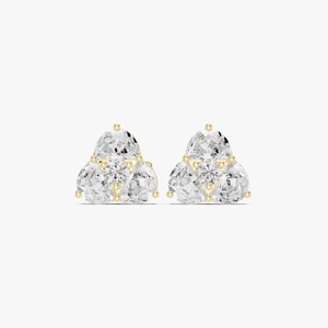 Boucles d'oreilles clous en diamant à trois pierres de qualité supérieure, design élégant, éclat brillant, pour femmes, idéales pour les soirées, disponibles au meilleur prix. - Product Image 5