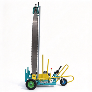 Déchiqueteuse à bois robuste de 22 CV à essence avec déplacement latéral, positionnement facile des bûches, machine de coupe transversale pour grandes bûches rondes, pour scierie - Product Image 1