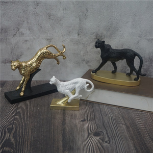 Scultura animale della <span class=keywords><strong>pantera</strong></span> della decorazione della tavola della casa della statua del leopardo di camminata di 3 colori - Product Image 6