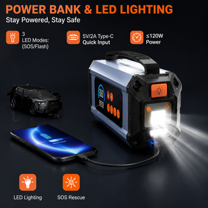 1200A Jump Starter Tire Inflator Air Compressor 7 in 1 <b>Car</b> Battery Booster with Blower Vacuum LED Light Power Bank SOS OEM ODM - Product Image 5
