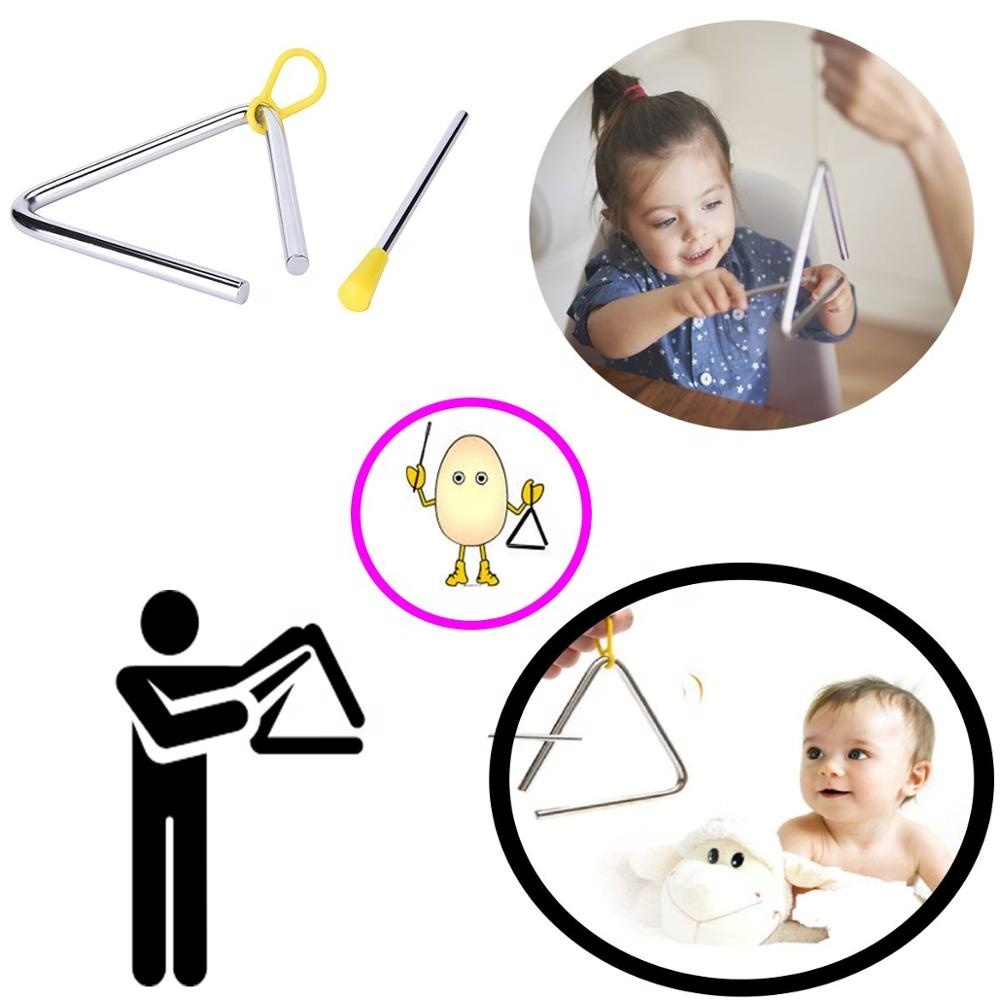 Triangle Musical Butyeak Avec Batte - Alliage De Qualité, Pour Éducation Préscolaire Et Percussion