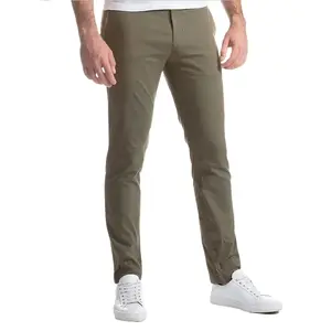 Pantaloni Chino da uomo in cotone elasticizzato alto