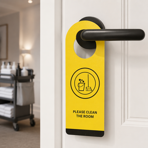 <span class=keywords><strong>Carte</strong></span> <span class=keywords><strong>de</strong></span> porte d'hôtel personnalisée imprimée, signalisation « Veuillez nettoyer la chambre », étiquette suspendue pour poignée <span class=keywords><strong>de</strong></span> porte <span class=keywords><strong>de</strong></span> chambre d'hôtesse, vente en gros - Product Image 2