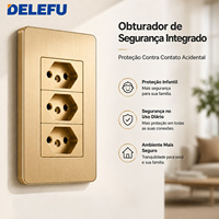 Prise murale modulaire DELEFU en acier inoxydable de qualité supérieure, prise brésilienne 20A 250V avec chargeur rapide USB Type C 20W