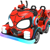Voiture tamponneuse électrique pour enfants à monnayeur, style araignée, en acier inoxydable, rechargeable, avec éclairage LED coloré, véhicule de parc d'attractions