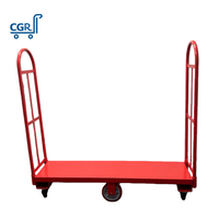 Chariot de manutention OEM robuste à 6 roues en acier pour allées étroites, type U-boat, pour le stockage et le transport