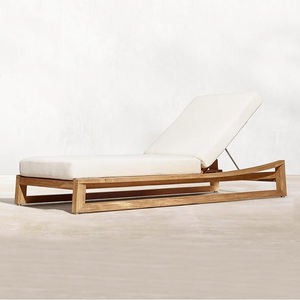 Chaise longue <span class=keywords><strong>de</strong></span> <span class=keywords><strong>jardin</strong></span> en teck pour villa, mobilier d'extérieur <span class=keywords><strong>de</strong></span> luxe, chaise longue individuelle en bois massif moderne pour la plage - Product Image 2