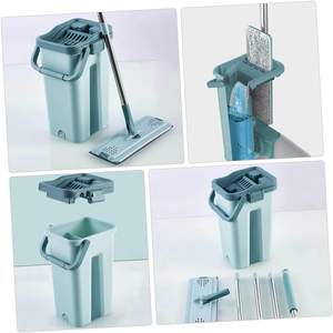 Mopa Plana de Alta Gama para el Hogar con Cubeta, Lavado de Pisos sin Esfregar, Uso Húmedo y Seco, Microfibra Giratoria Retráctil - Product Image 2