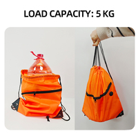 Sac à dos de sport pliable unisexe avec cordon de serrage, logo personnalisé multicolore, imperméable, en polyester recyclé, pour les voyages et les sports