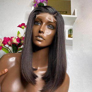 Pelucas Cortas de Cabello Humano Liso Pre-Arrancado, Estilo Bob, con Encaje Frontal HD Seminatural - Peluca de Cabello Humano y Encaje - Product Image 4