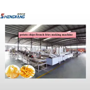 Latest design fully automatic 304 stainless steel potato chips making machine frozen french fries production line