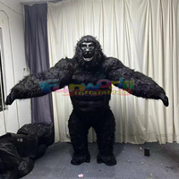 Costume de mascotte gonflable King Kong Gorilla en peluche avec souffleur, imperméable, taille personnalisable pour carnaval et cosplay
