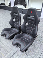Sièges de voiture en fibre de carbone légers, sièges de piste en cuir rouge, sièges de voiture électriques entièrement automatiques pour Ferrari 458