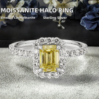 Bague unisexe de luxe tendance Verdia en argent sterling 925 avec moissanite couleur D VVS1 taille émeraude, design halo et sertissage pavé, plaqué rhodium