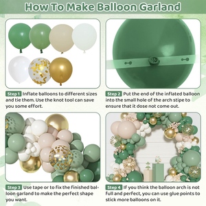 Vente chaude rétro haricot vert avocat vert Latex <span class=keywords><strong>ballon</strong></span> guirlande 110 pièces <span class=keywords><strong>ballon</strong></span> arc pour bébé douche Graduation nouveauté - Product Image 5