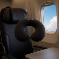 Oreiller de voyage gonflable Intex en forme de U, 36x30x10cm, matériau floqué, rembourrage PVC, léger (0,5-1kg), soutien du cou pour utilisation en avion