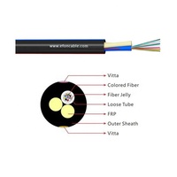 Kabel Serat Optik Mini ADSS ASU 2 4 6 8 12 24 Core G652D Kabel Drop Udara Telekomunikasi Luar Ruangan untuk Instalasi Tiang ke Tiang