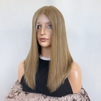 Perruque Sheitel en cheveux humains vierges à cuticules alignées, avec dentelle HD, nœud simple, extrémités épaisses, coupe supérieure, couleur méché, pour petite tête, pour femmes