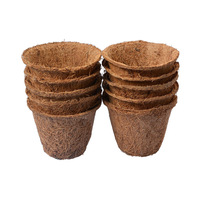 100% Pots ronds en fibre de coco biodégradable naturelle tourbe de coco écologique pour pépinière de graines de fleurs