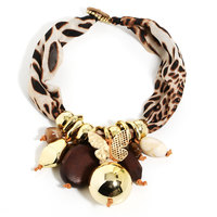 Kaimei-Collier en bois perlé et rétro imprimé léopard papillon, collier ras du cou pour femmes, nouvelle collection 2025