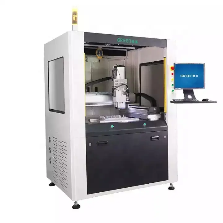China Inline Glue Dispenser Machine with MES System CCD Positioning for PCB Board LED USD Jewelry and Electronics Epoxy Resin