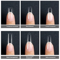 Vente en gros, Ongles artificiels français ultra-minces à doigts entiers, Patch amovible transparent pour ongles étendus, nouveau design sans trace